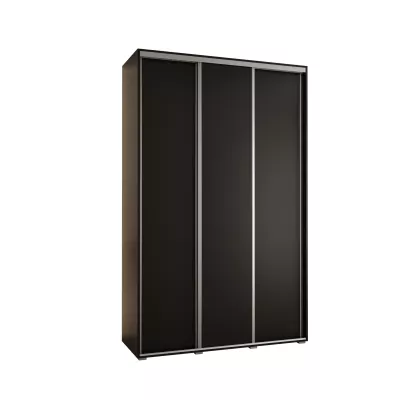 Šatní skříň YVONA 1 - 150/45 cm, černá / stříbrná