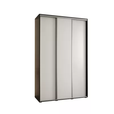 Šatní skříň YVONA 1 - 160/45 cm, černá / bílá / stříbrná
