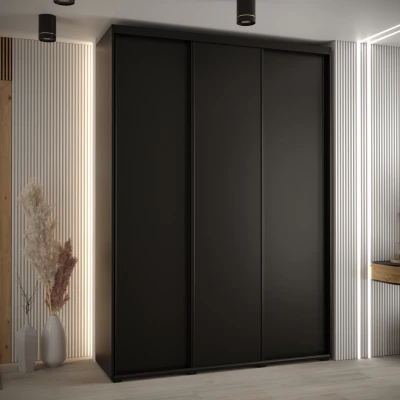 Šatní skříň YVONA 1 - 170/45 cm, černá / černá