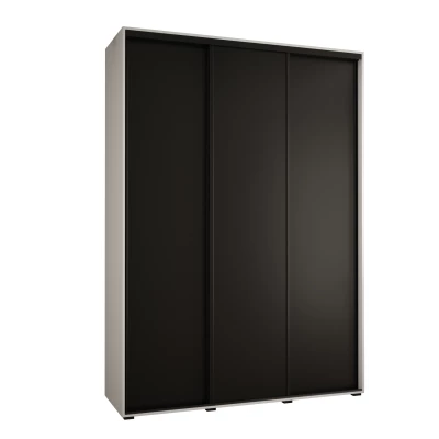 Šatní skříň YVONA 1 - 170/45 cm, bílá / černá / černá