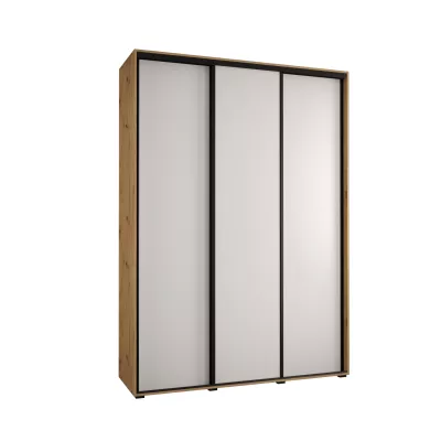 Šatní skříň YVONA 1 - 180/45 cm, dub artisan / bílá / černá