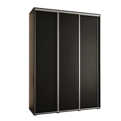 Šatní skříň YVONA 1 - 180/45 cm, černá / stříbrná