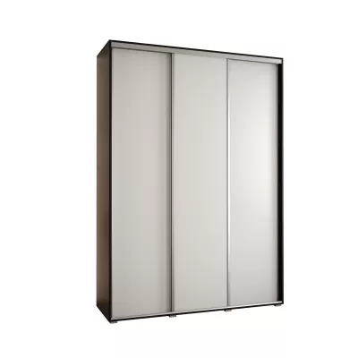 Šatní skříň YVONA 1 - 180/45 cm, černá / bílá / stříbrná