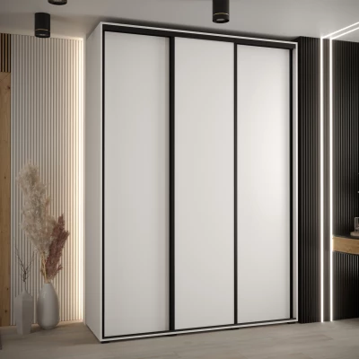 Šatní skříň YVONA 1 - 180/45 cm, bílá / černá