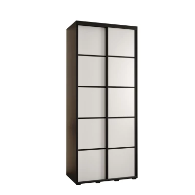 Šatní skříň YVONA 4 - 100/45 cm, černá / bílá / černá