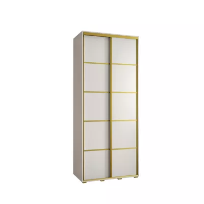 Šatní skříň YVONA 4 - 100/45 cm, bílá / zlatá