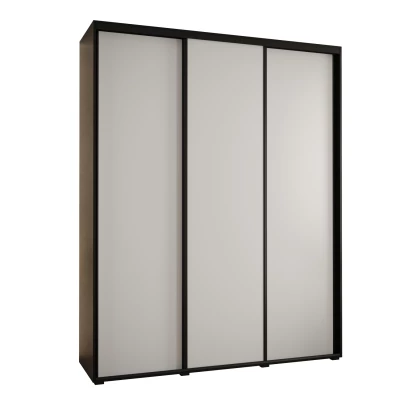 Šatní skříň YVONA 1 - 190/45 cm, černá / bílá / černá