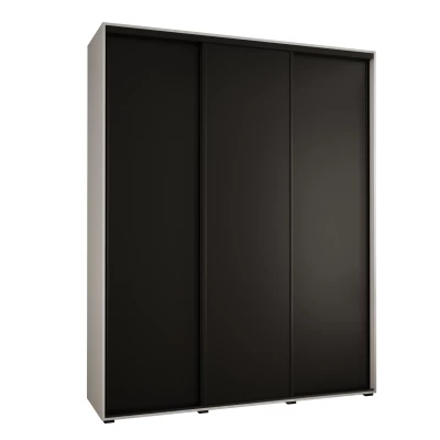 Šatní skříň YVONA 1 - 190/45 cm, bílá / černá / černá