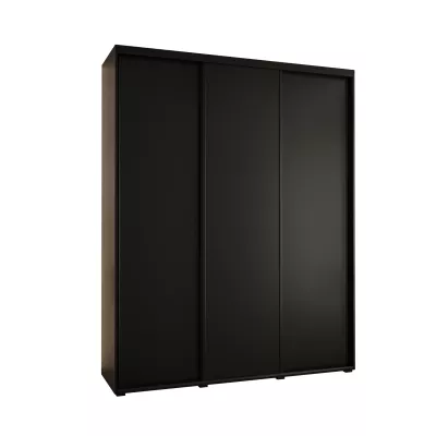 Šatní skříň YVONA 1 - 200/45 cm, černá / černá