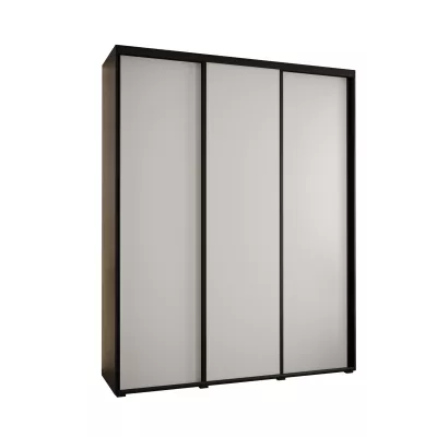 Šatní skříň YVONA 1 - 200/45 cm, černá / bílá / černá