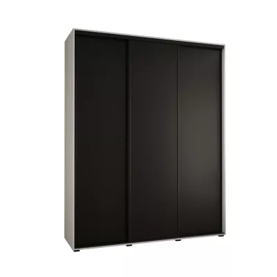 Šatní skříň YVONA 1 - 200/45 cm, bílá / černá / černá