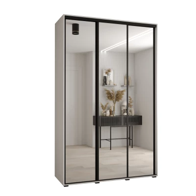 Šatní skříň YVONA 2 - 160/45 cm, bílá / černá