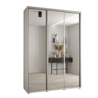 Šatní skříň YVONA 2 - 180/45 cm, bílá / stříbrná