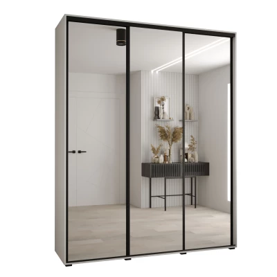 Šatní skříň YVONA 2 - 200/45 cm, bílá / černá