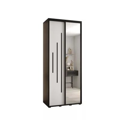 Šatní skříň YVONA 13 - 120/45 cm, černá / bílá / černá