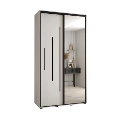 Šatní skříň YVONA 13 - 130/45 cm, bílá / černá