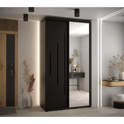 Šatní skříň YVONA 13 - 130/45 cm, černá / černá