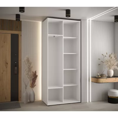 Šatní skříň YVONA 3 - 120/45 cm, bílá / černá