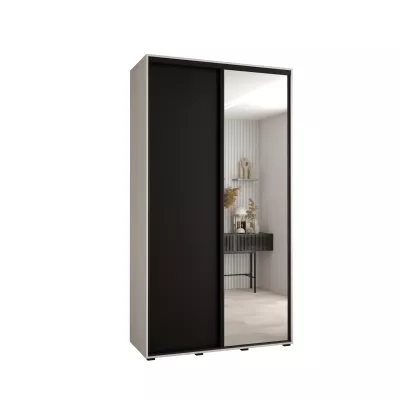Šatní skříň YVONA 3 - 130/45 cm, bílá / černá / černá