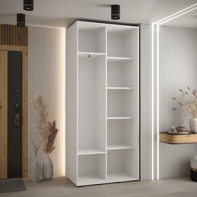 Šatní skříň YVONA 4 - 120/45 cm, bílá / zlatá