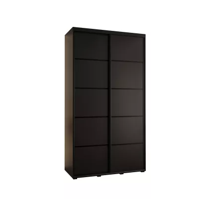 Šatní skříň YVONA 4 - 130/45 cm, černá / černá