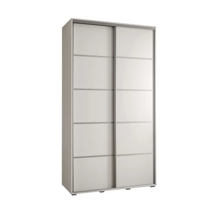 Šatní skříň YVONA 4 - 130/45 cm, bílá / stříbrná