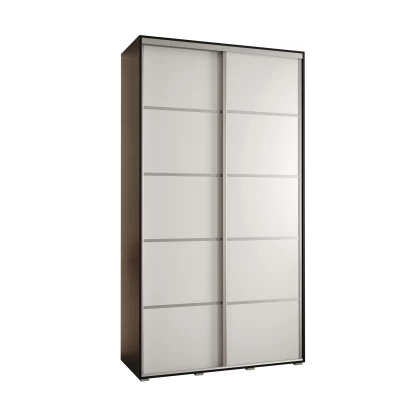 Šatní skříň YVONA 4 - 140/45 cm, černá / bílá / stříbrná