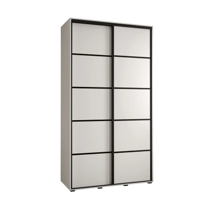 Šatní skříň YVONA 4 - 140/45 cm, bílá / černá