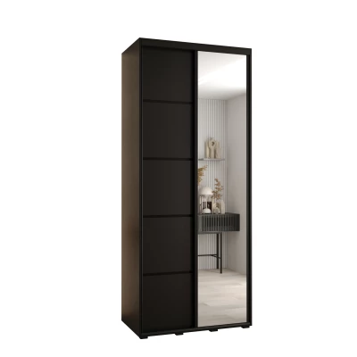 Šatní skříň YVONA 5 - 110/45 cm, černá / černá