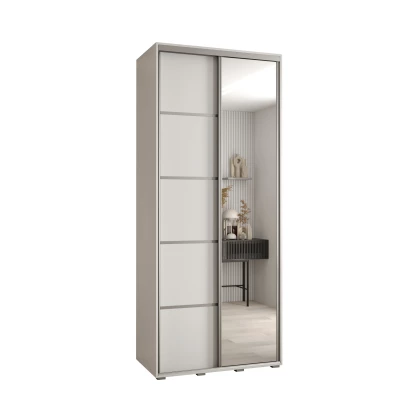 Šatní skříň YVONA 5 - 120/45 cm, bílá / stříbrná