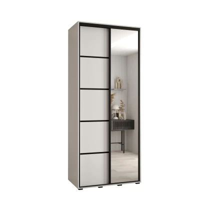 Šatní skříň YVONA 5 - 120/45 cm, bílá / černá