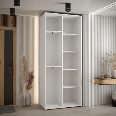 Šatní skříň YVONA 5 - 120/45 cm, bílá / černá