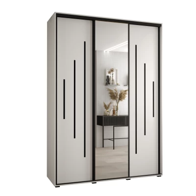 Šatní skříň YVONA 13 - 170/45 cm, bílá / černá