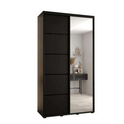 Šatní skříň YVONA 5 - 130/45 cm, černá / černá