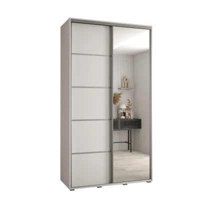 Šatní skříň YVONA 5 - 140/45 cm, bílá / stříbrná