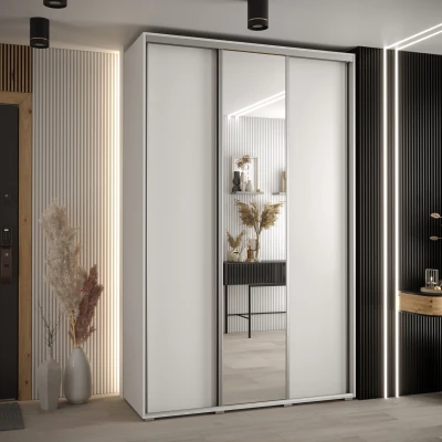 Šatní skříň YVONA 3 - 160/45 cm, bílá / stříbrná