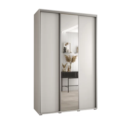 Šatní skříň YVONA 3 - 160/45 cm, bílá / stříbrná