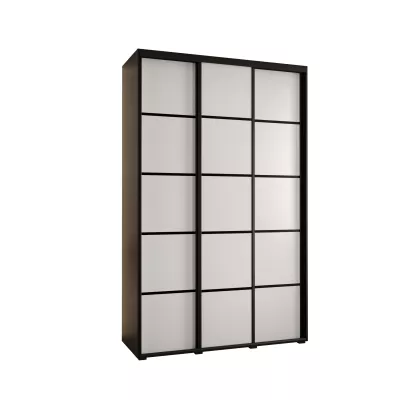 Šatní skříň YVONA 4 - 150/45 cm, černá / bílá / černá