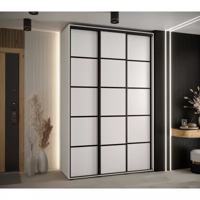 Šatní skříň YVONA 4 - 160/45 cm, bílá / černá
