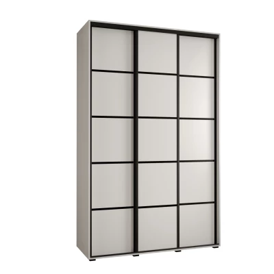 Šatní skříň YVONA 4 - 160/45 cm, bílá / černá