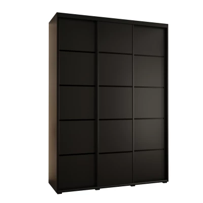 Šatní skříň YVONA 4 - 170/45 cm, černá / černá