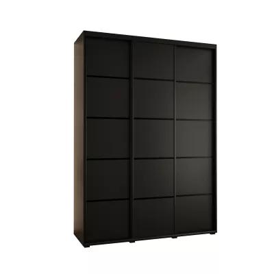 Šatní skříň YVONA 4 - 170/45 cm, černá / černá