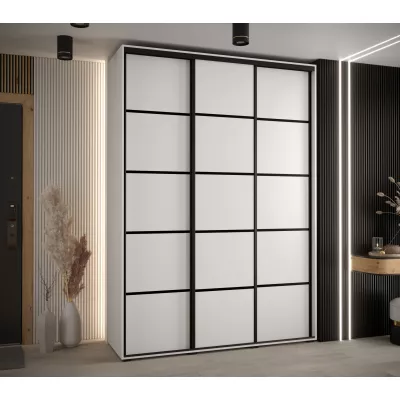 Šatní skříň YVONA 4 - 170/45 cm, bílá / černá