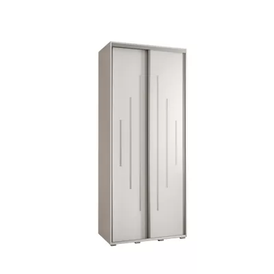 Šatní skříň YVONA 12 - 100/45 cm, bílá / stříbrná