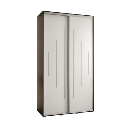 Šatní skříň YVONA 12 - 130/45 cm, černá / bílá / stříbrná