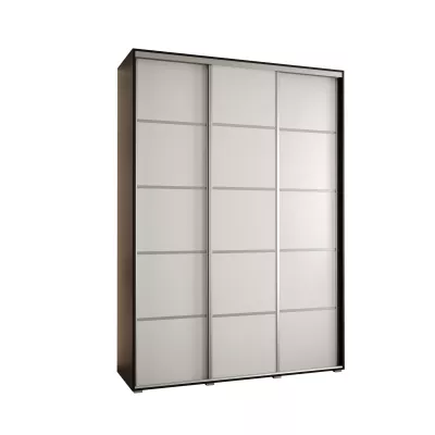 Šatní skříň YVONA 4 - 180/45 cm, černá / bílá / stříbrná