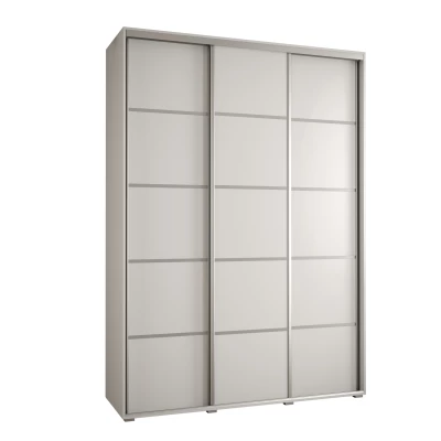 Šatní skříň YVONA 4 - 180/45 cm, bílá / stříbrná