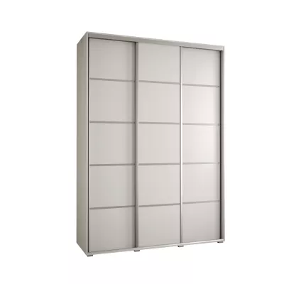 Šatní skříň YVONA 4 - 180/45 cm, bílá / stříbrná