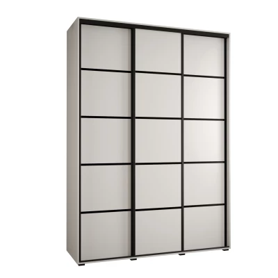 Šatní skříň YVONA 4 - 180/45 cm, bílá / černá