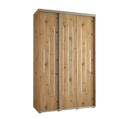 Šatní skříň YVONA 12 - 150/45 cm, dub artisan / stříbrná